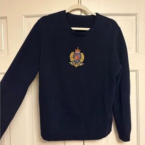 Polo Ralph Lauren Dark Blue Crewneck Sweater with Crest
